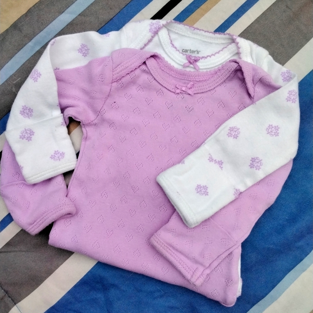 🙂 3/15 Carters newborn pretty lavender outfits💜